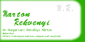 marton rekvenyi business card